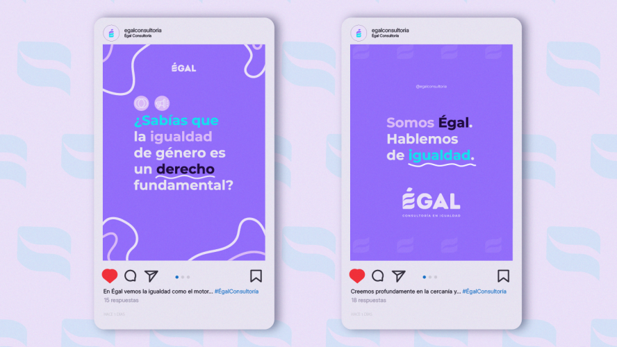 Diseño de contenidos digitales para Égal Consultoría en igualdad - Monsta's Estudio