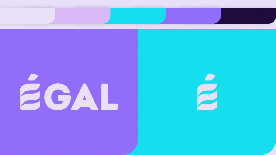 Paleta de colores corporativa y versiones del logotipo de Égal Consultoría en igualdad - Monsta's Estudio